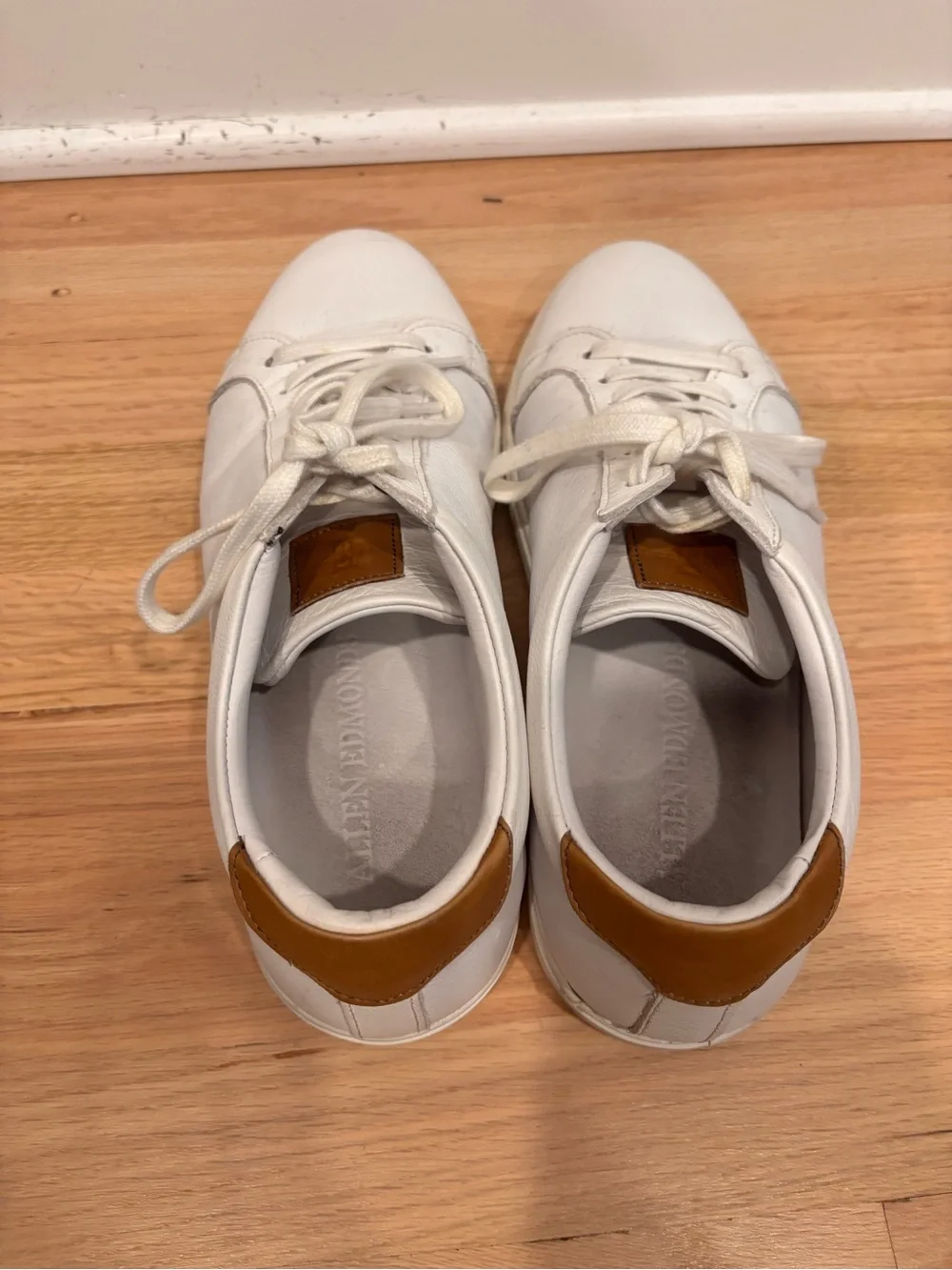 Allen Edmonds Courtside low-top leather sneakers in white size men's 9.5